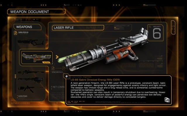 Deus ex laser rifle